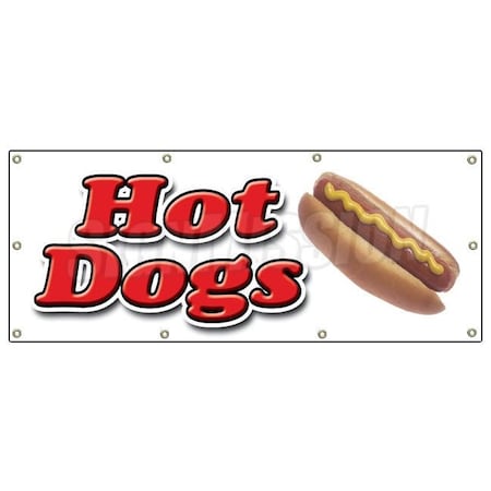 Signmission HOT DOG 1 BANNER SIGN hot dogs cart sign signs wieners franks chili B-96 Hot Dogs1